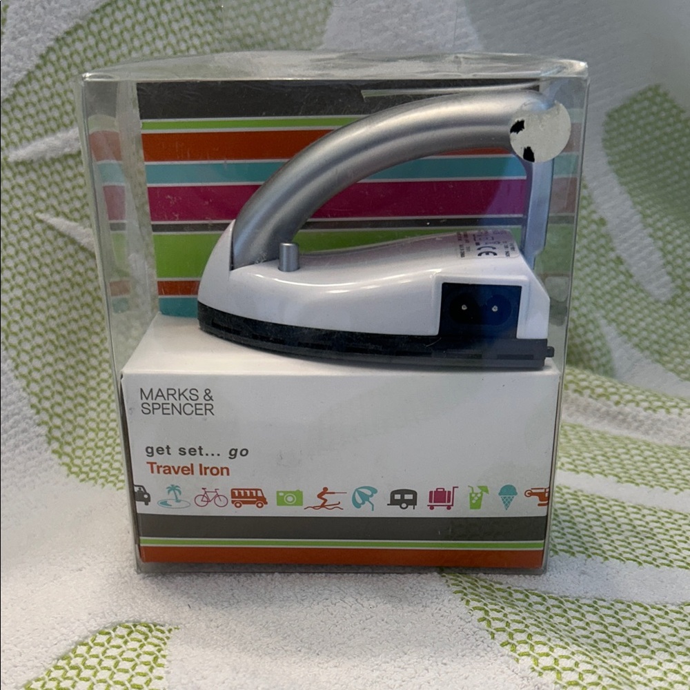 Marks & Spencer Silver and White Travel Iron